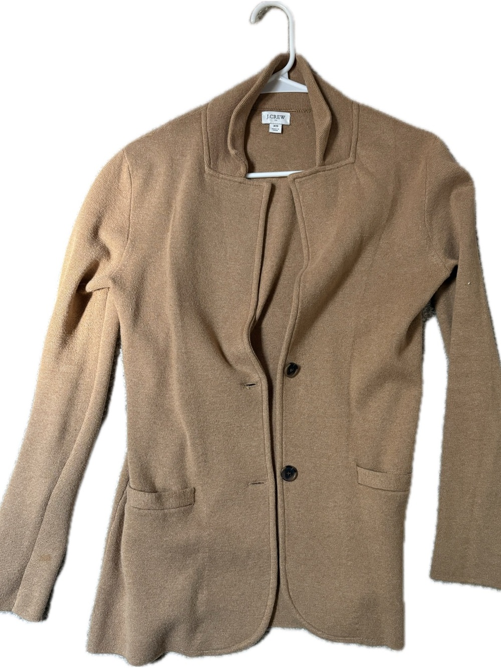 J. Crew Women's Camel Two-Button Wool-Blend Blazer